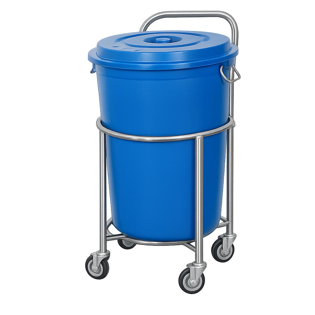 Solid Linen Trolley Canvas Bag + Plastic Bucket